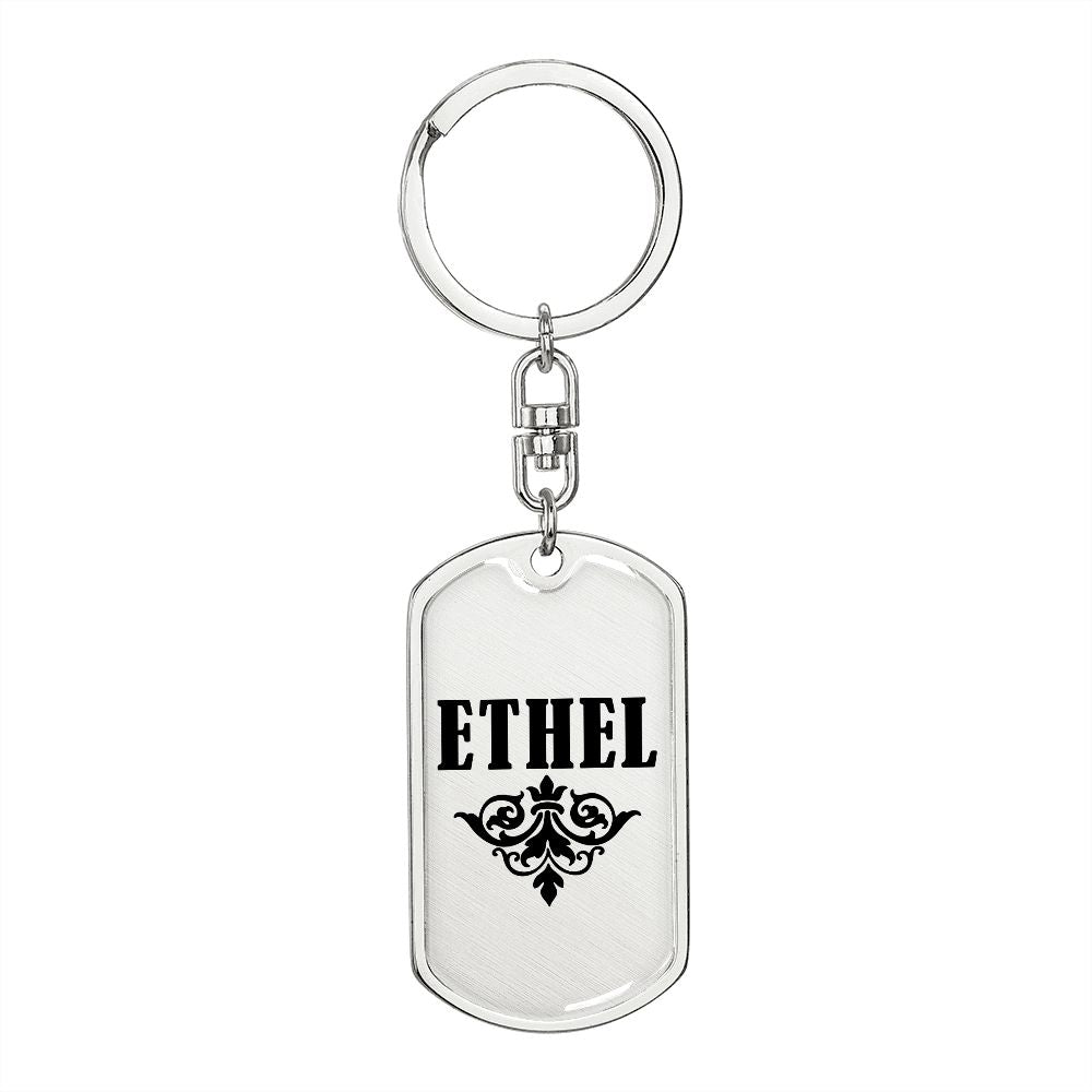 Ethel v01a - Luxury Dog Tag Keychain