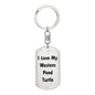 Love My Western Pond Turtle - Luxury Dog Tag Keychain