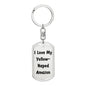 Love My Yellow-Naped Amazon - Luxury Dog Tag Keychain