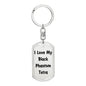 Love My Black Phantom Tetra - Luxury Dog Tag Keychain
