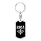 Rosa v02a - Luxury Dog Tag Keychain