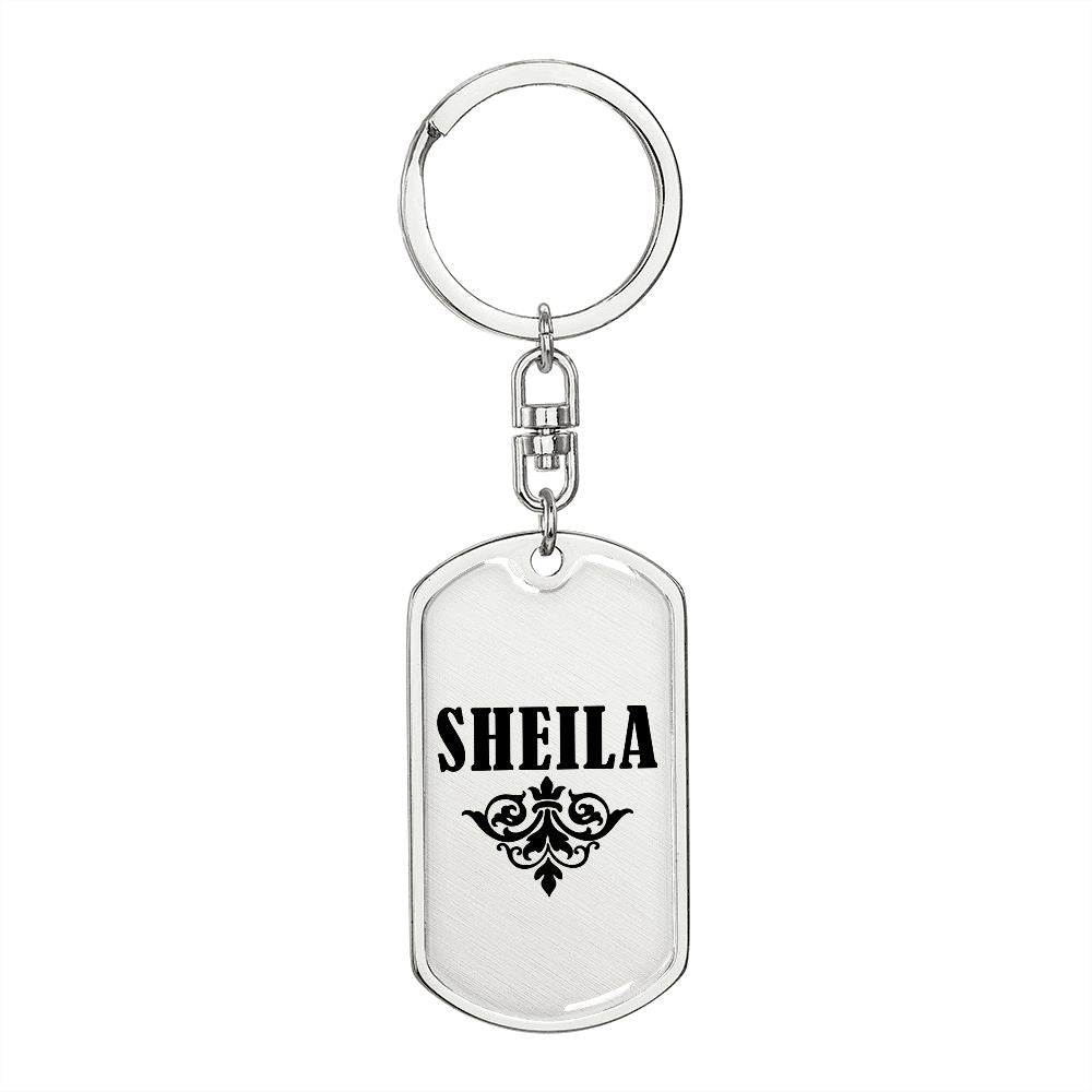 Sheila v01a - Luxury Dog Tag Keychain
