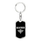 Heather v02a - Luxury Dog Tag Keychain