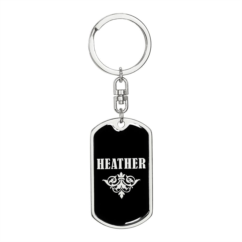 Heather v02a - Luxury Dog Tag Keychain