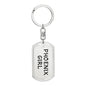 Phoenix Girl v4 - Luxury Dog Tag Keychain