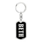 Beth v02 - Luxury Dog Tag Keychain