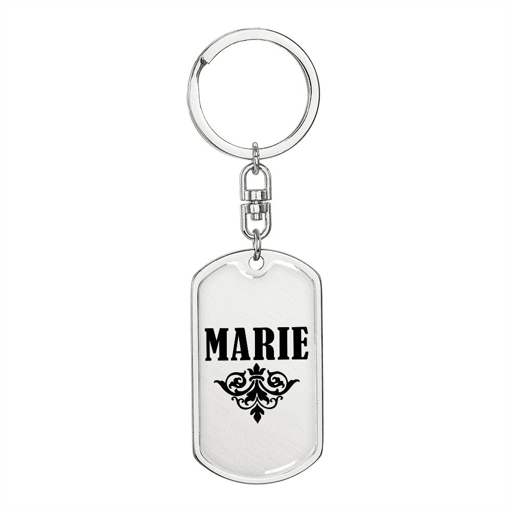 Marie v01a - Luxury Dog Tag Keychain