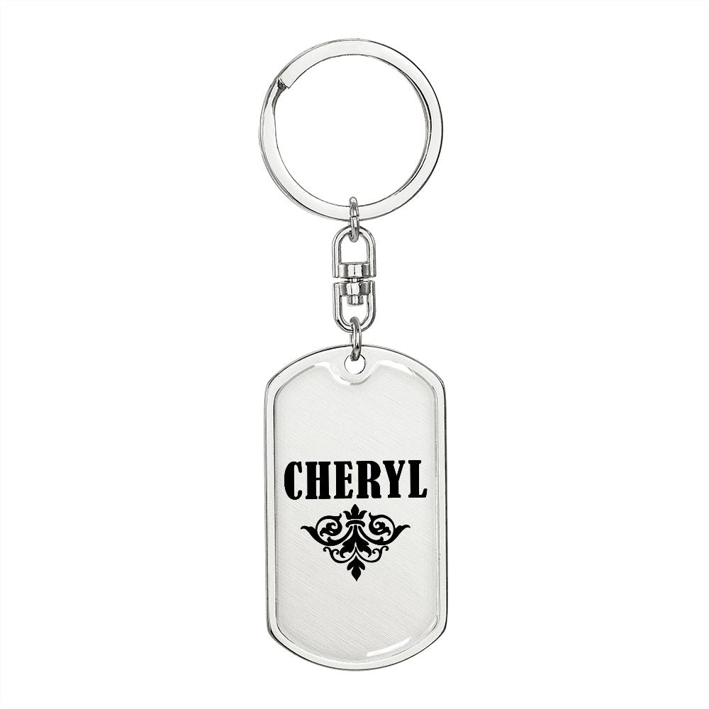 Cheryl v01a - Luxury Dog Tag Keychain