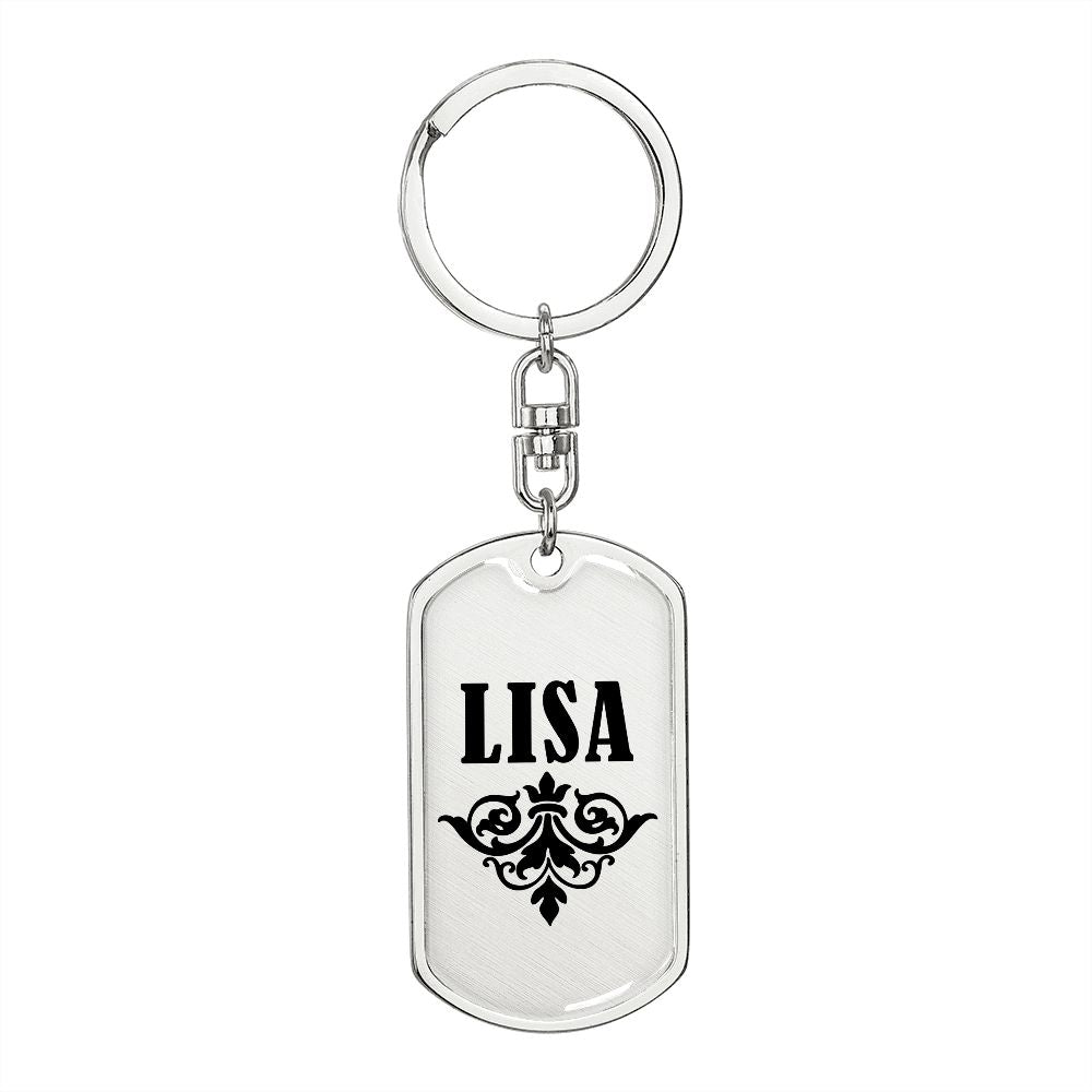 Lisa v01a - Luxury Dog Tag Keychain