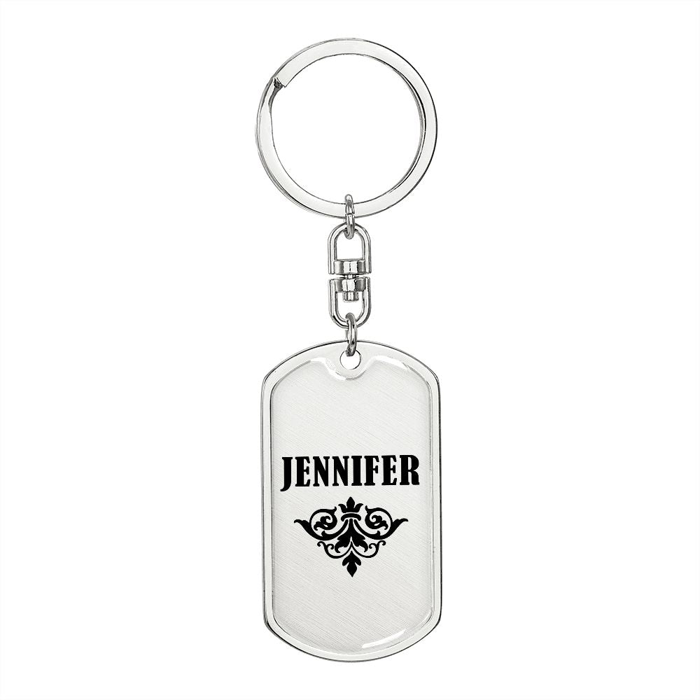 Jennifer v01a - Luxury Dog Tag Keychain