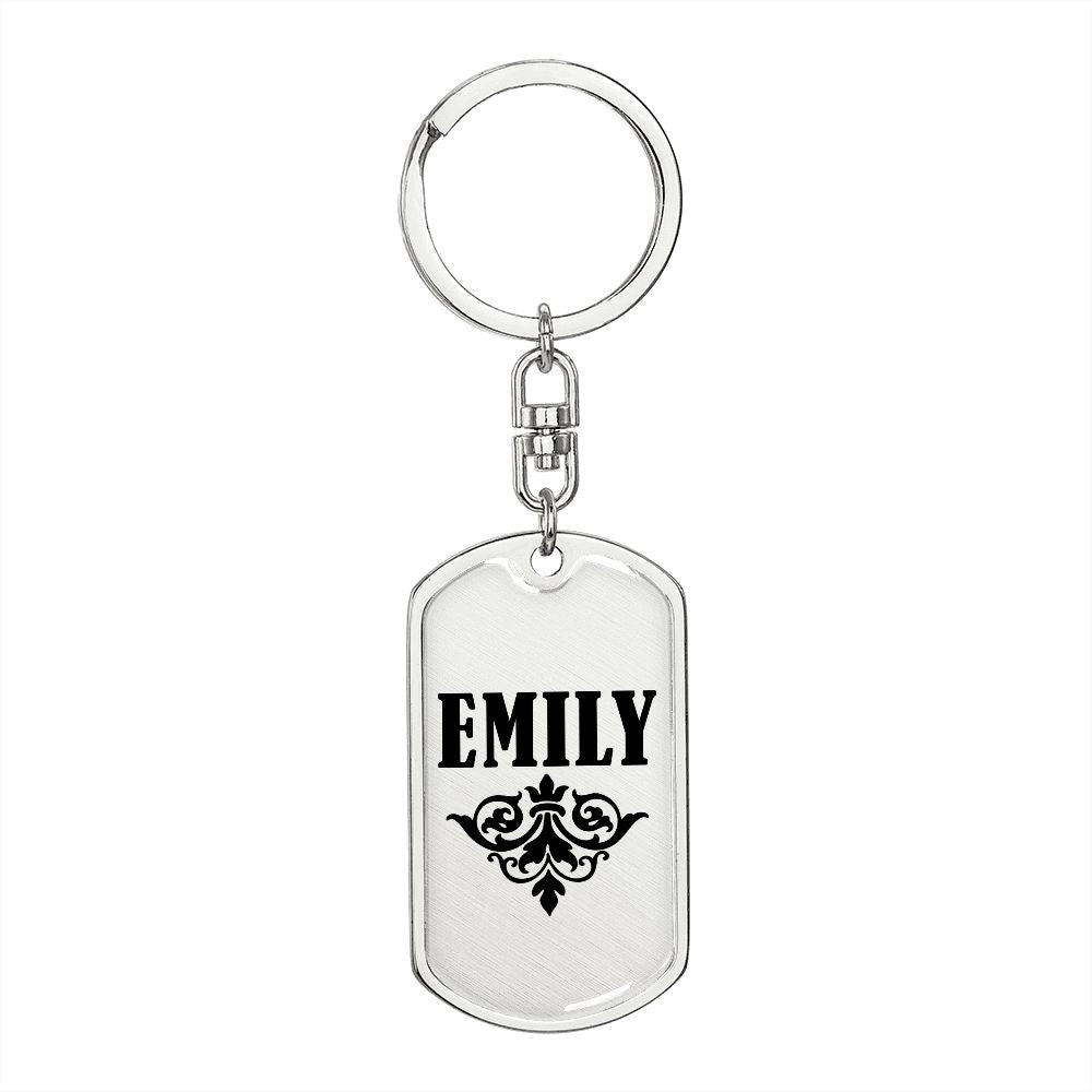 Emily v01a - Luxury Dog Tag Keychain