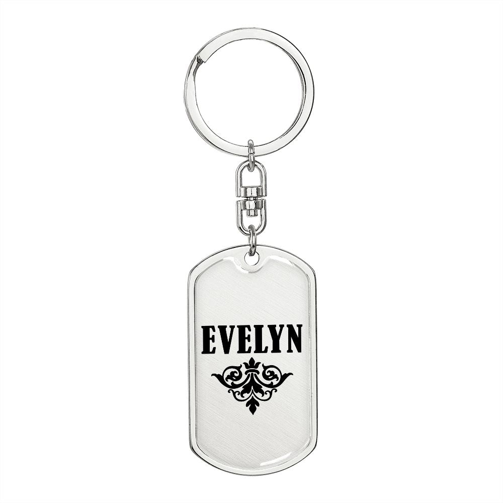Evelyn v01a - Luxury Dog Tag Keychain