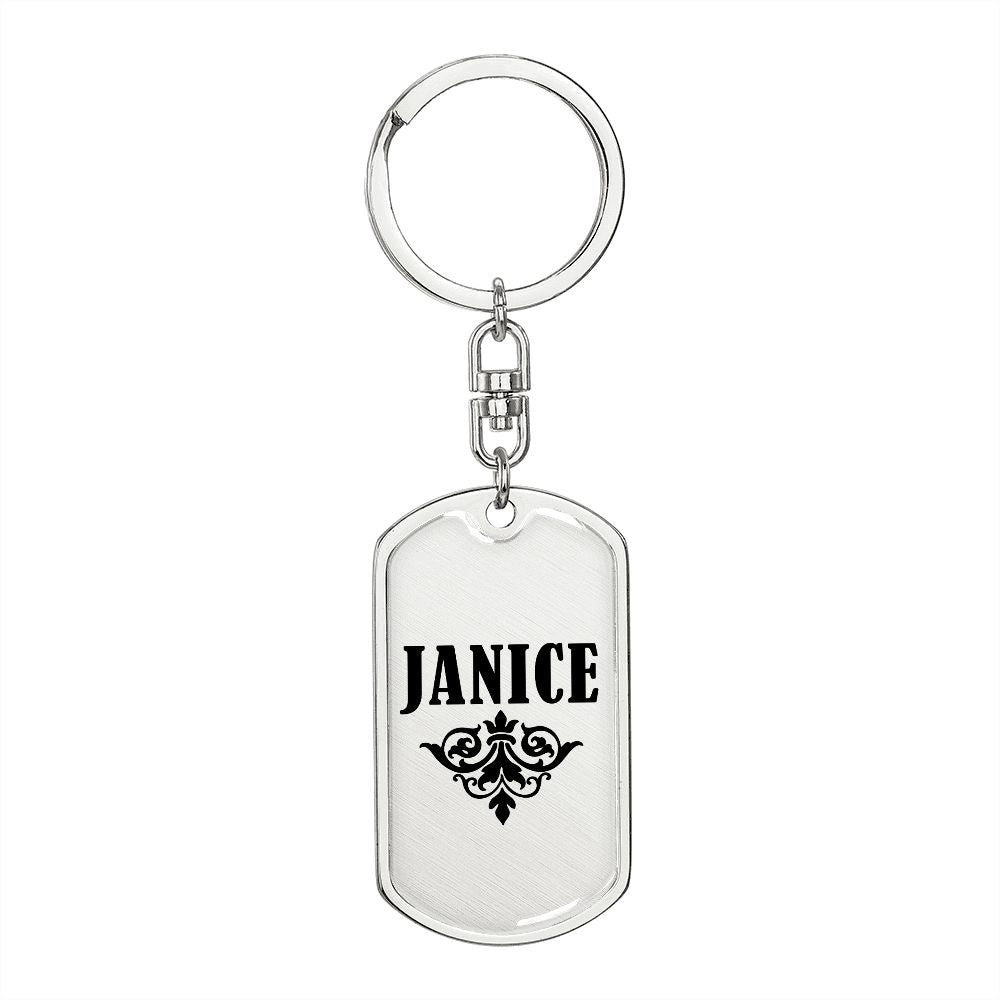 Janice v01a - Luxury Dog Tag Keychain