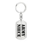 Army Niece - Luxury Dog Tag Keychain