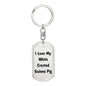 Love My White Crested Guinea Pig - Luxury Dog Tag Keychain