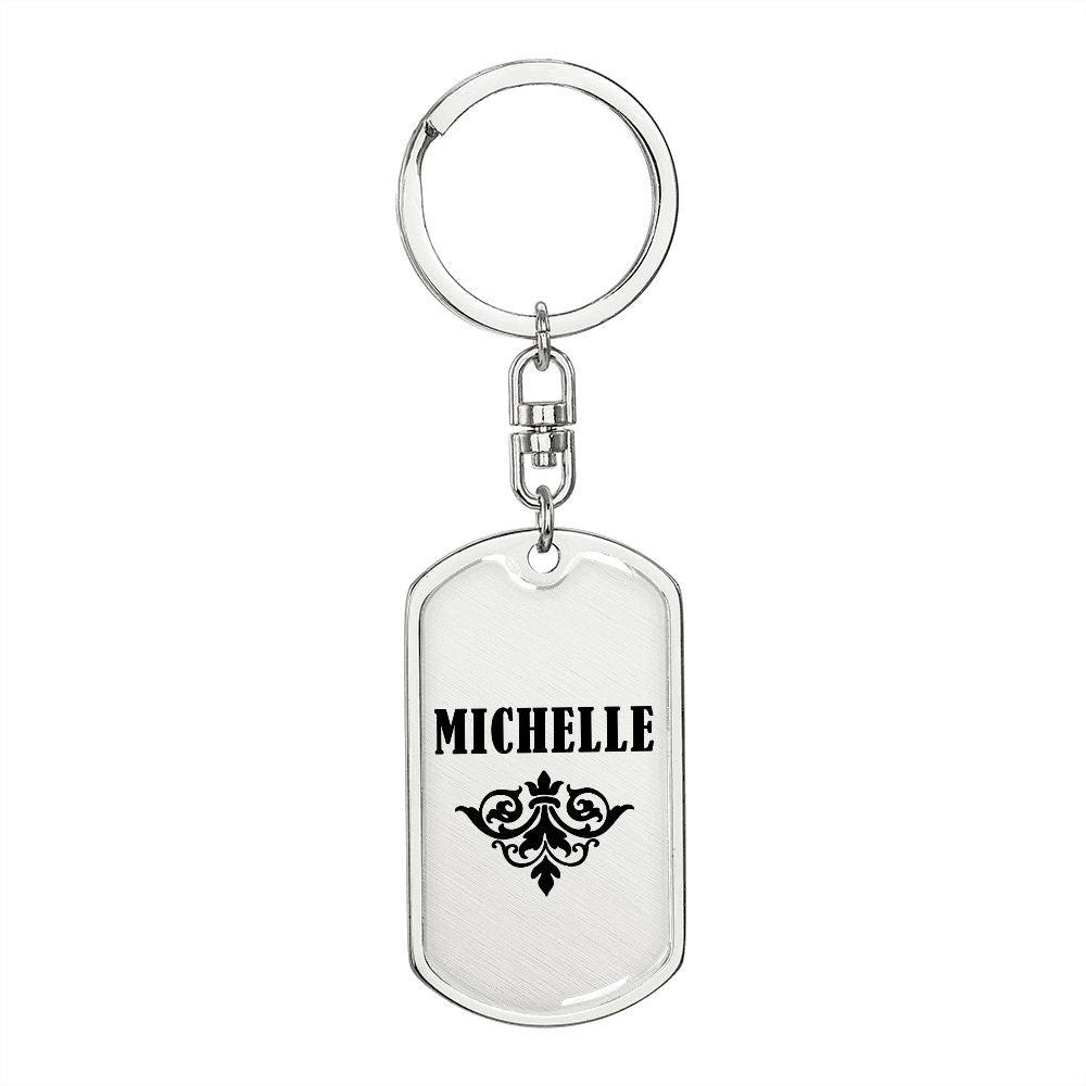Michelle v01a - Luxury Dog Tag Keychain