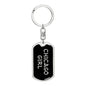 Chicago Girl v5 - Luxury Dog Tag Keychain