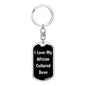 Love My African Collared Dove v2 - Luxury Dog Tag Keychain