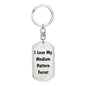 Love My Medium Pattern Ferret - Luxury Dog Tag Keychain
