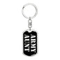 Army Aunt v2 - Luxury Dog Tag Keychain