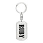 Ruby v01 - Luxury Dog Tag Keychain