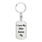 Love My Silkie Guinea Pig - Luxury Dog Tag Keychain