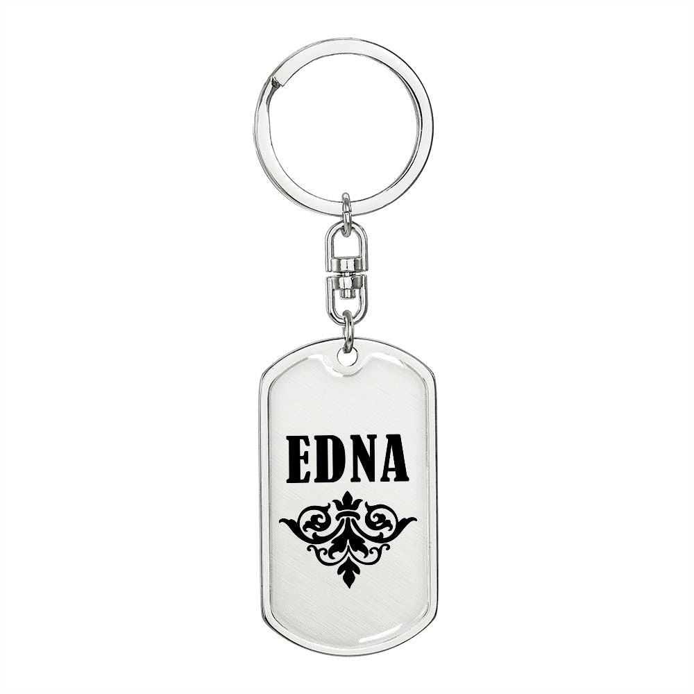 Edna v01a - Luxury Dog Tag Keychain