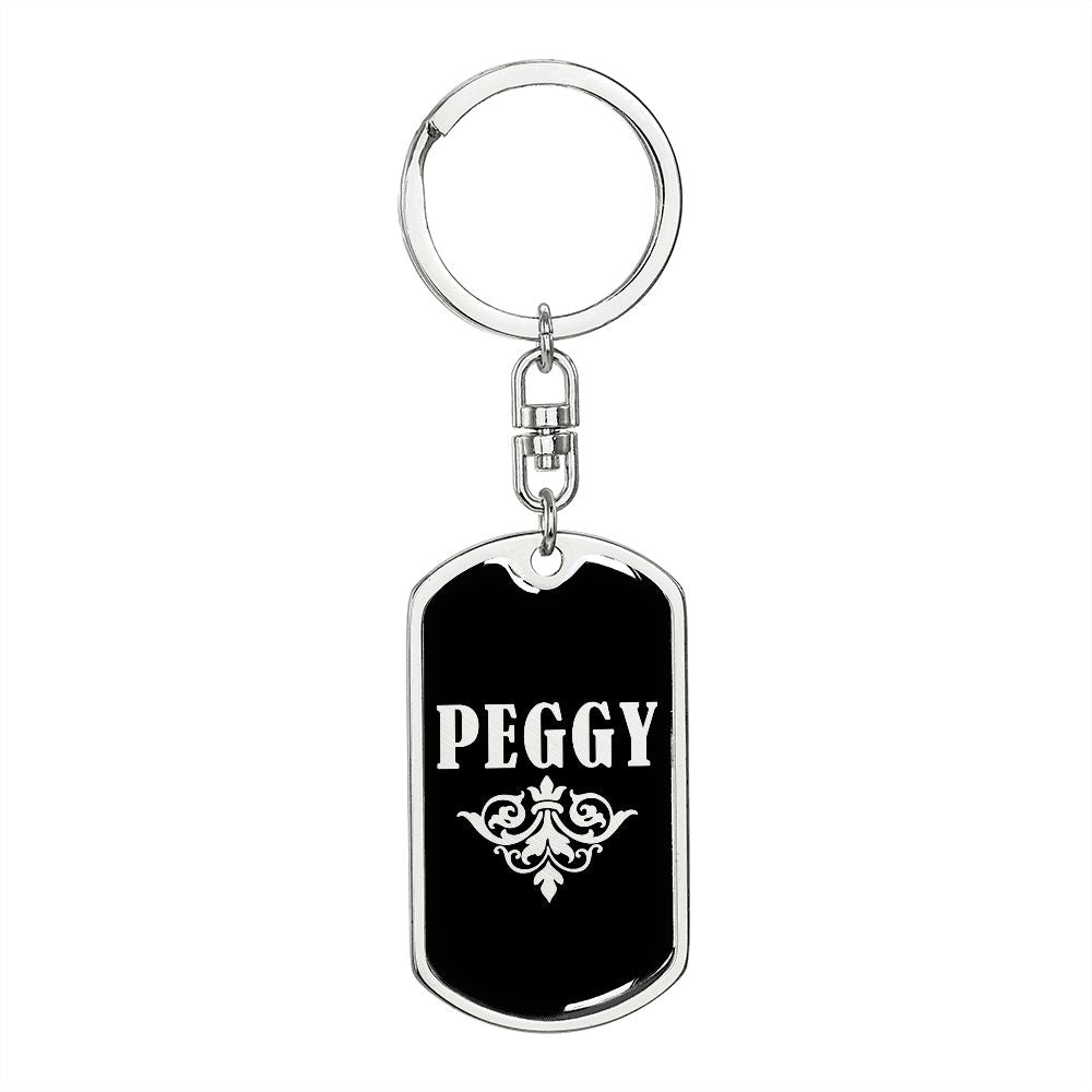 Peggy v02a - Luxury Dog Tag Keychain