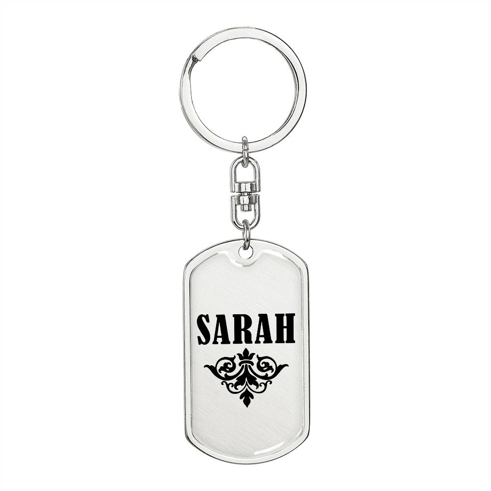 Sarah v01a - Luxury Dog Tag Keychain