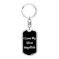 Love My Silver Angelfish v2 - Luxury Dog Tag Keychain