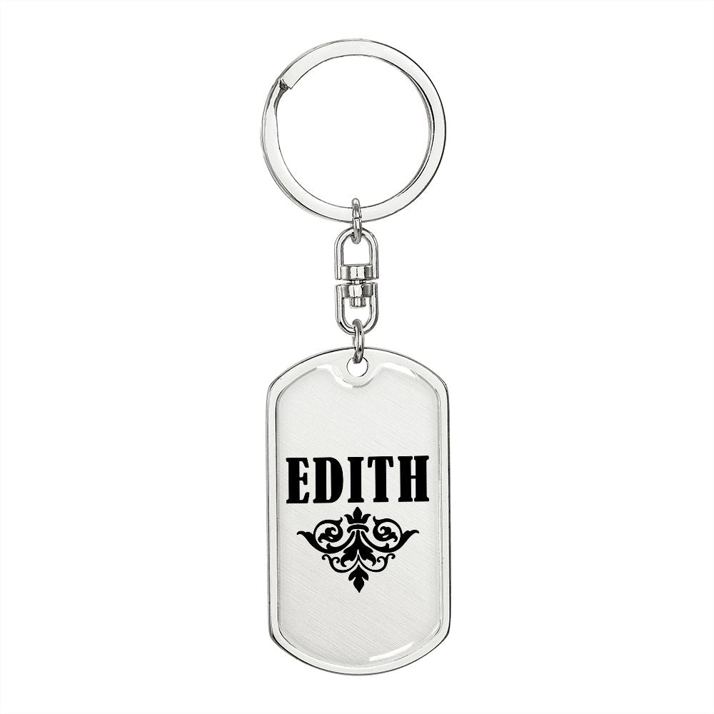 Edith v01a - Luxury Dog Tag Keychain