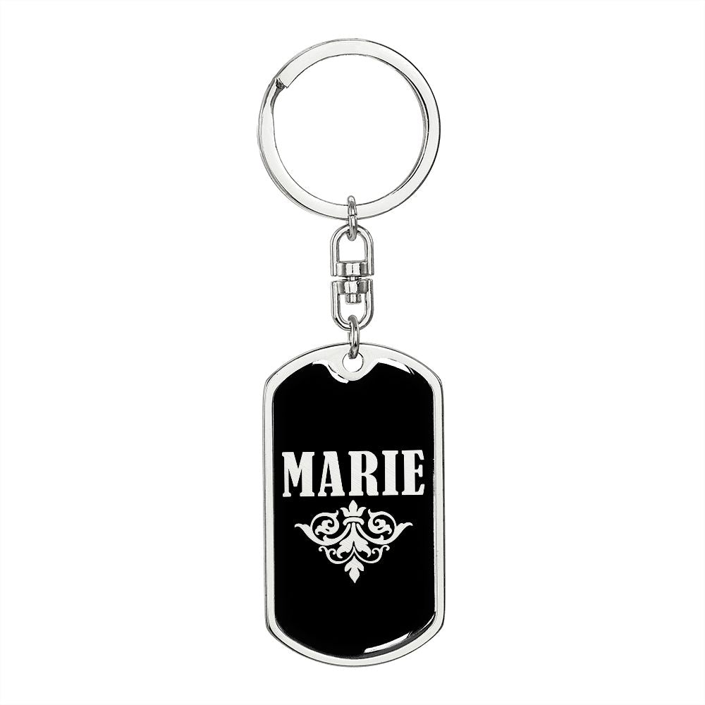 Marie v02a - Luxury Dog Tag Keychain