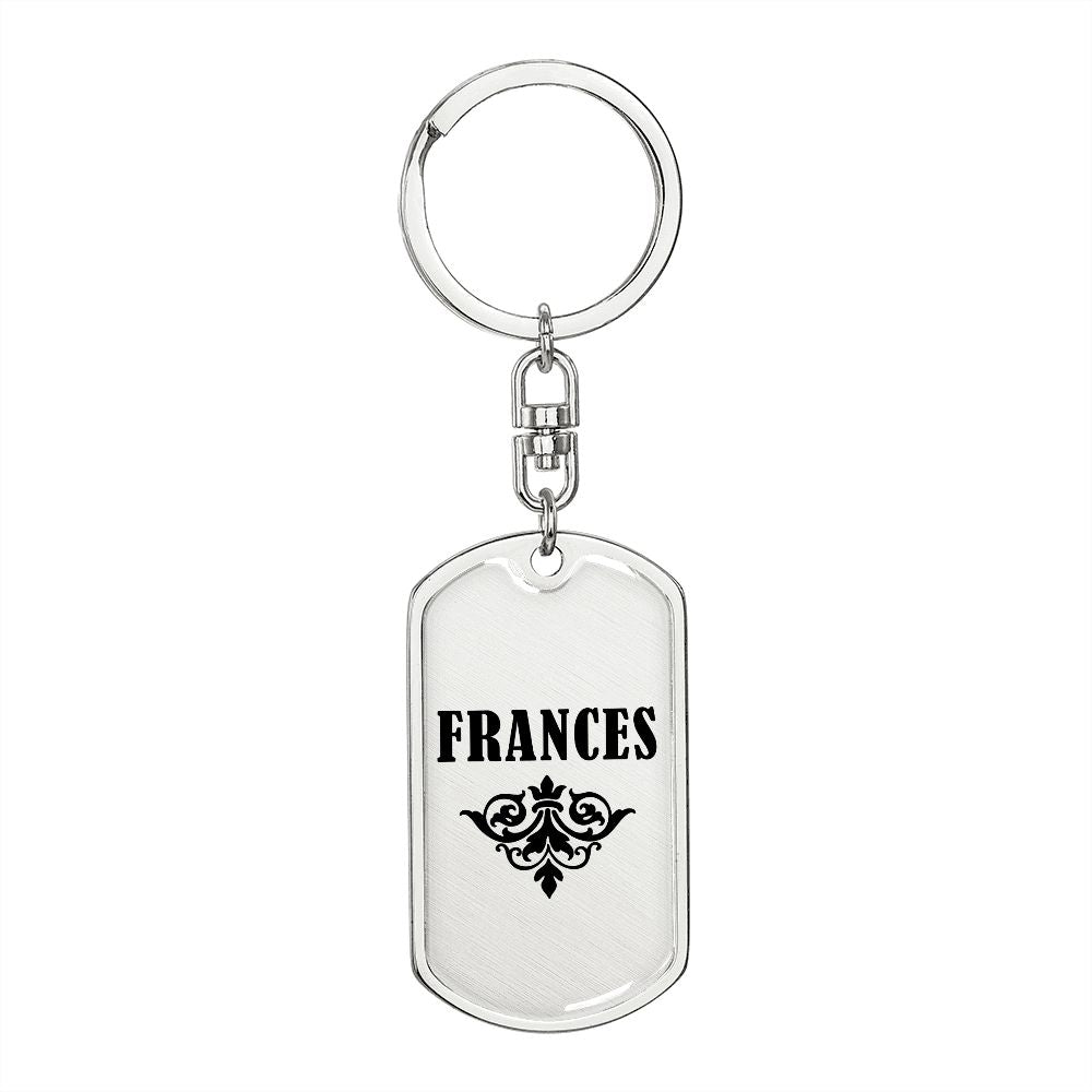 Frances v01a - Luxury Dog Tag Keychain