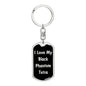 Love My Black Phantom Tetra v2 - Luxury Dog Tag Keychain