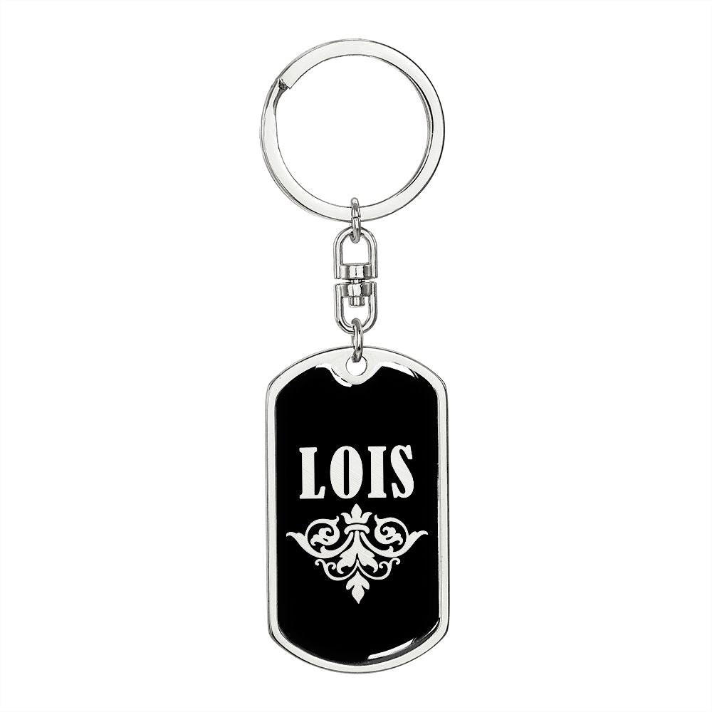 Lois v02a - Luxury Dog Tag Keychain