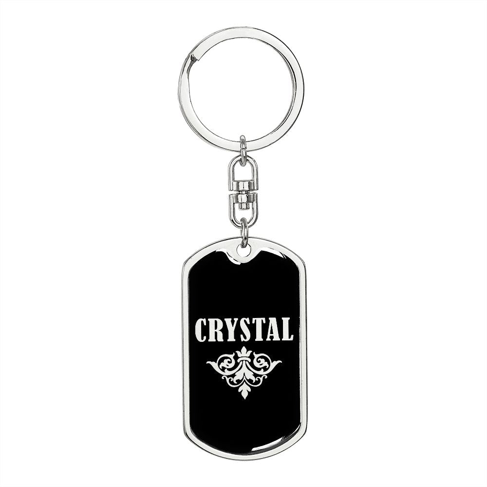 Crystal v02a - Luxury Dog Tag Keychain