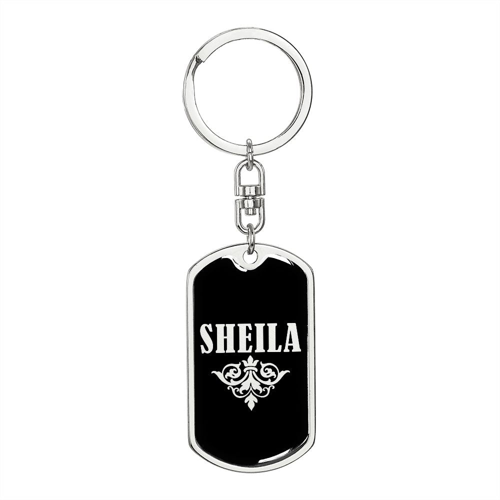 Sheila v02a - Luxury Dog Tag Keychain