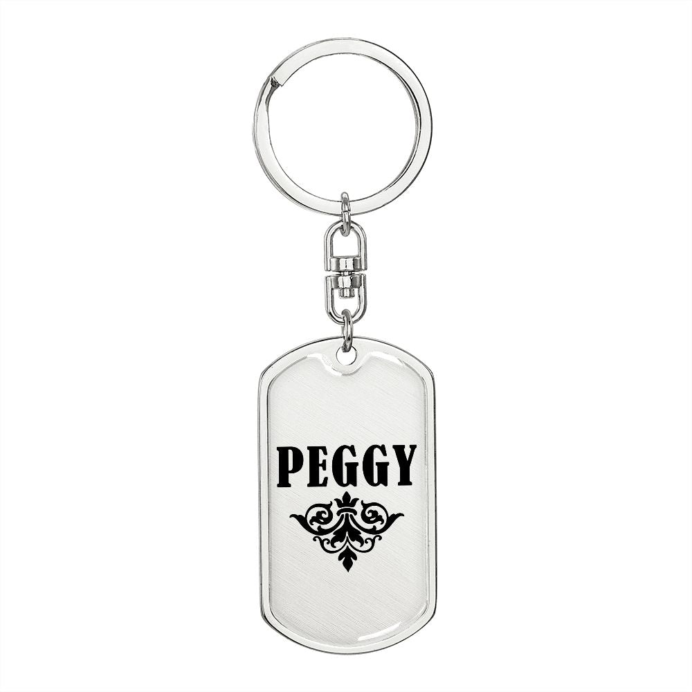 Peggy v01a - Luxury Dog Tag Keychain