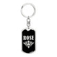 Rose v02a - Luxury Dog Tag Keychain
