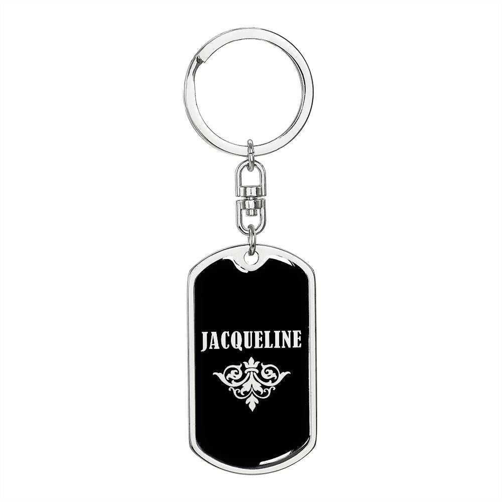 Jacqueline v02a - Luxury Dog Tag Keychain