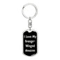 Love My Orange-Winged Amazon v2 - Luxury Dog Tag Keychain