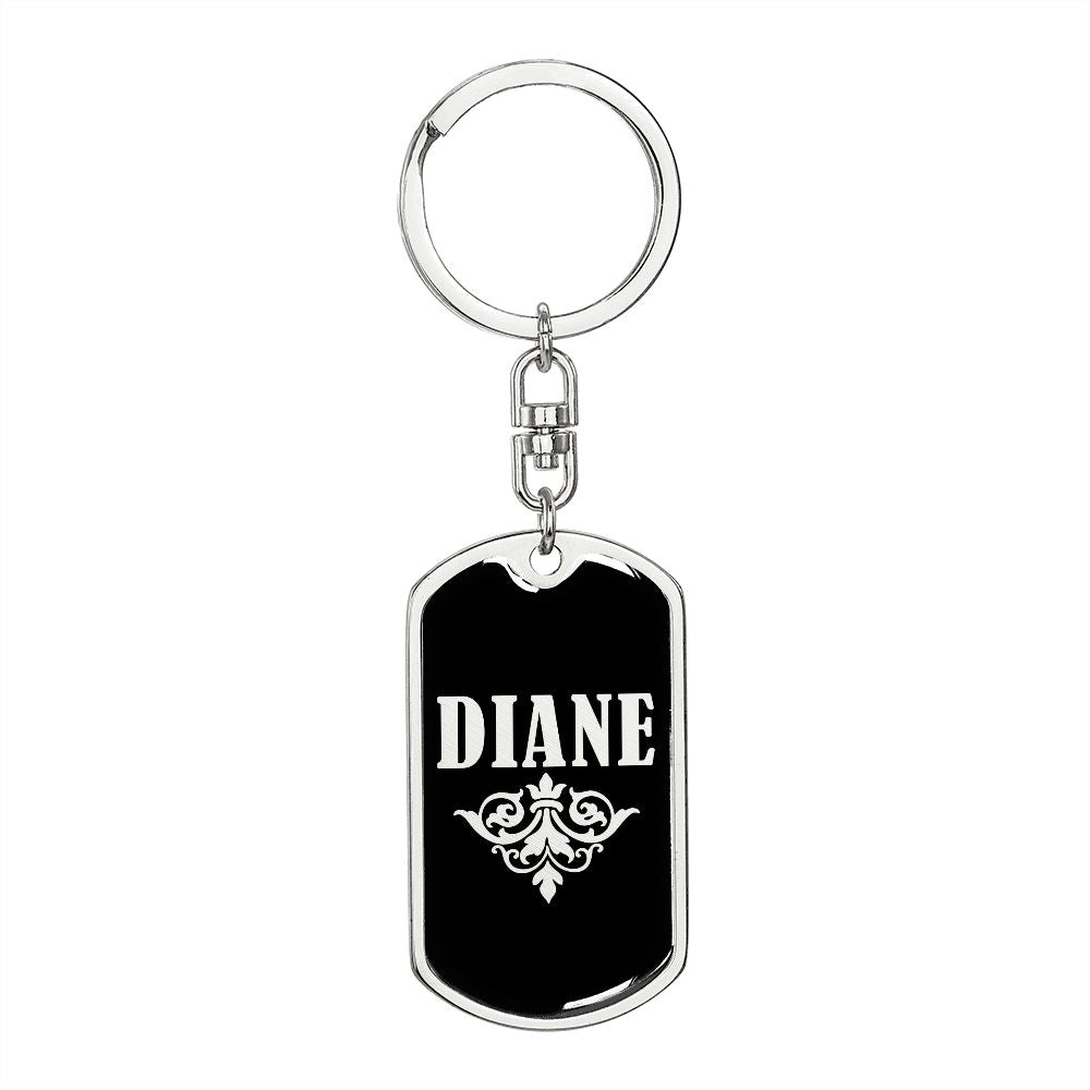 Diane v02a - Luxury Dog Tag Keychain