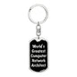 World's Greatest Computer Network Architect v2 - Luxury Dog Tag Keychain