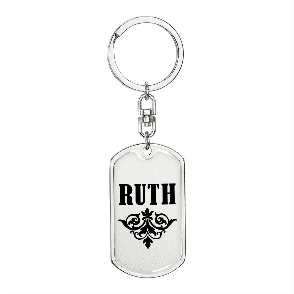 Ruth v01a - Luxury Dog Tag Keychain