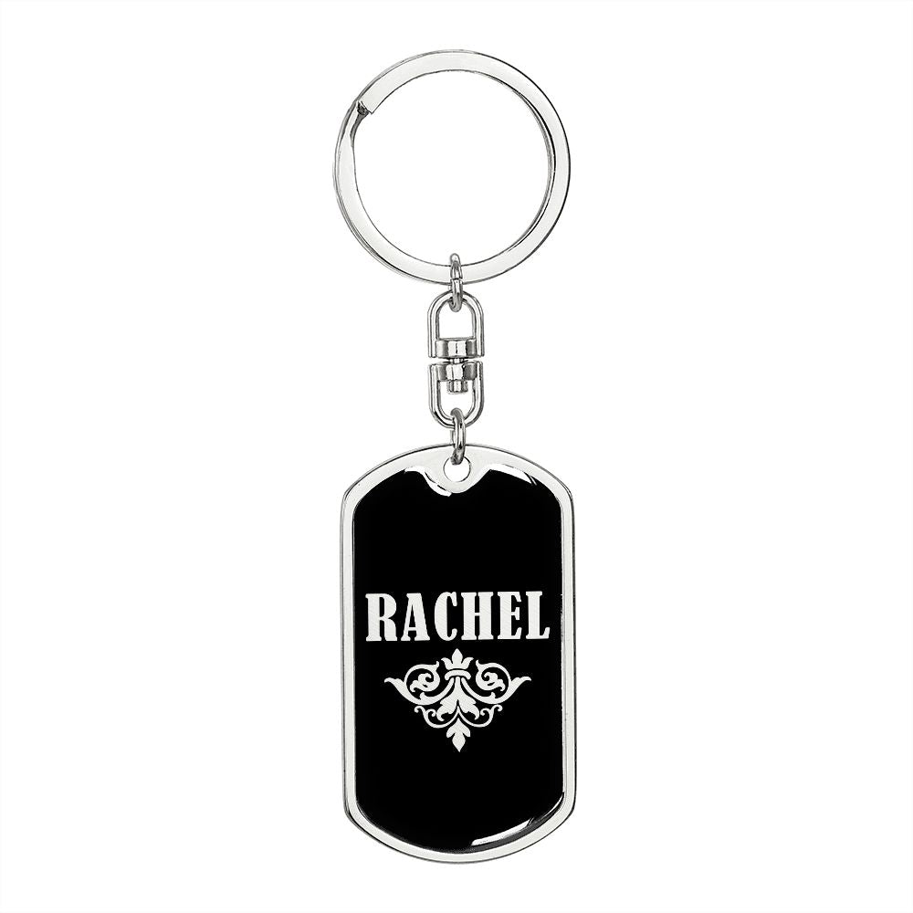Rachel v02a - Luxury Dog Tag Keychain