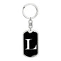 Initial L v2a - Luxury Dog Tag Keychain