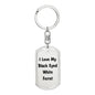 Love My Black Eyed White Ferret - Luxury Dog Tag Keychain
