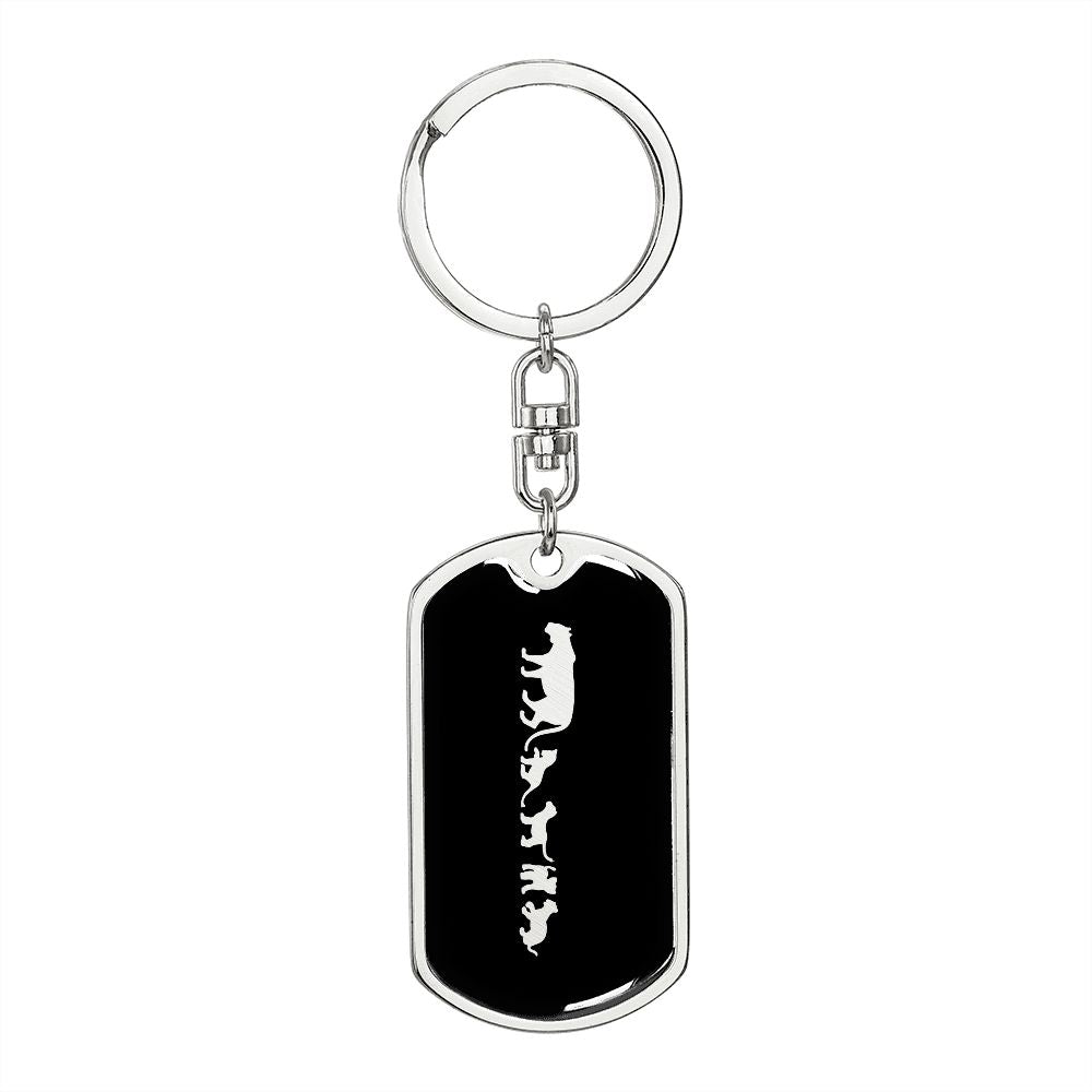Mama Lioness With 4 Cubs v2 - Luxury Dog Tag Keychain