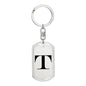 Initial T v1a - Luxury Dog Tag Keychain
