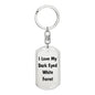 Love My Dark Eyed White Ferret - Luxury Dog Tag Keychain